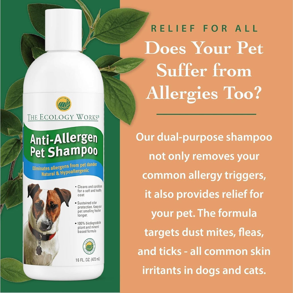 Anti-Allergen Pet Shampoo for Dogs & Cats with Sensitive Skin, 16oz