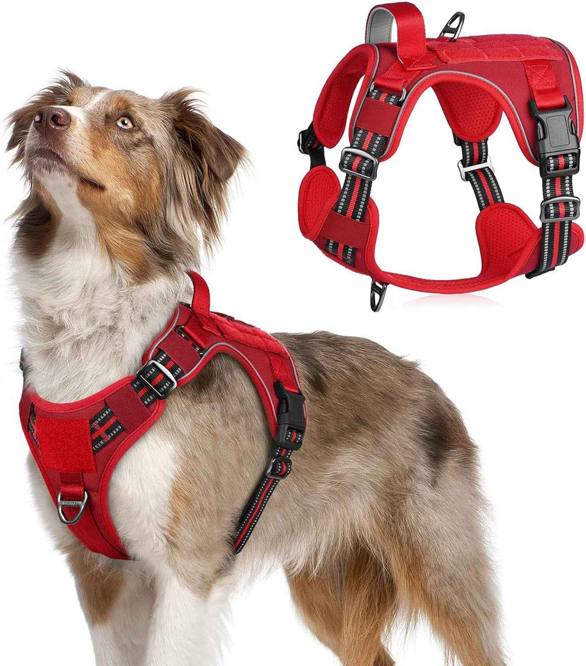 No-Pull Tactical Dog Harness MOLLE Vest with Handle