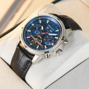 Leather Silver Blue