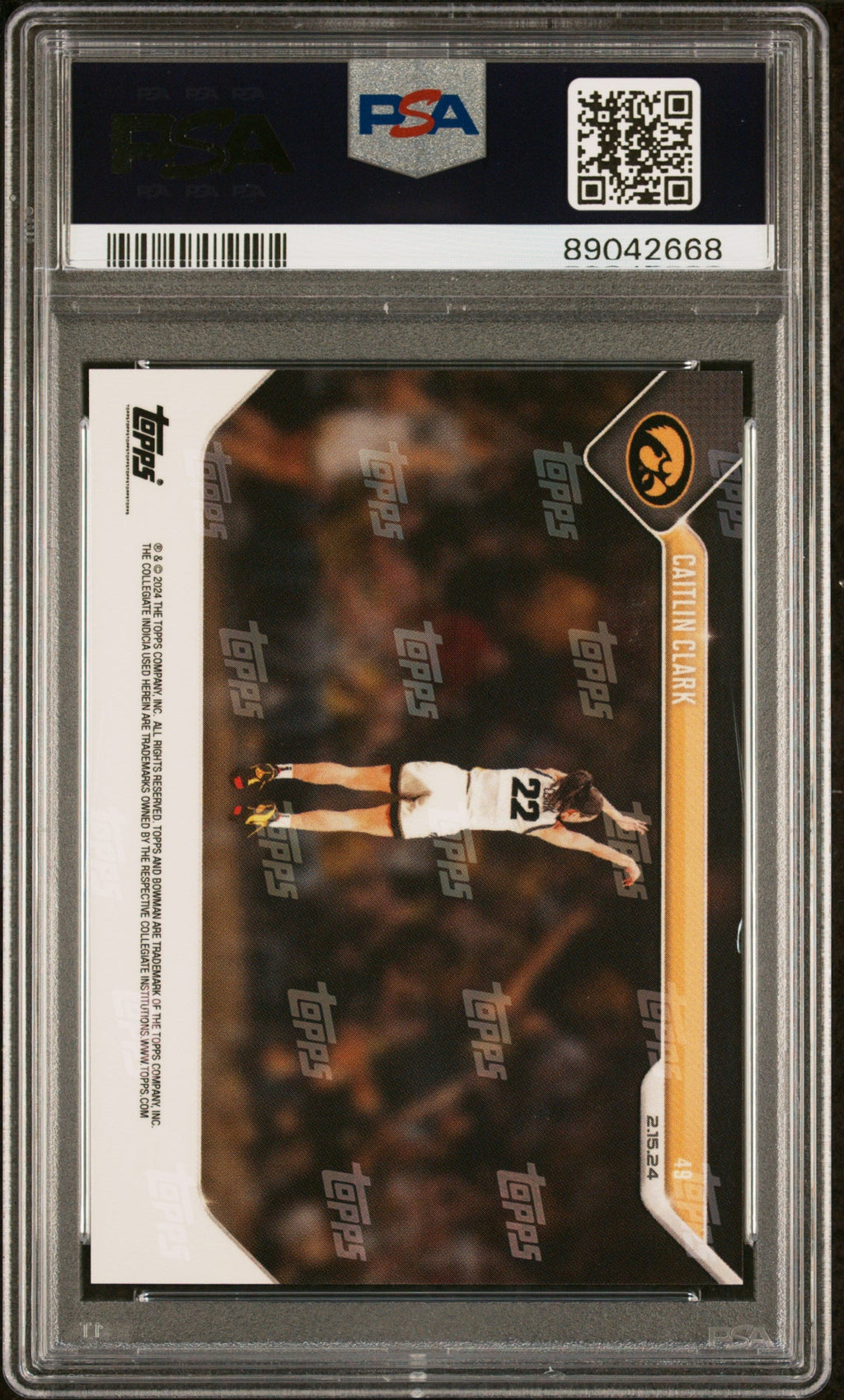 Graded 2023 Topps Bowman U Now Caitlin Clark #49 Rookie RC Basketball Card PSA 9 Mint