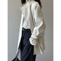 Stand Collar Trench Coat For Women Loose Casual Jacket