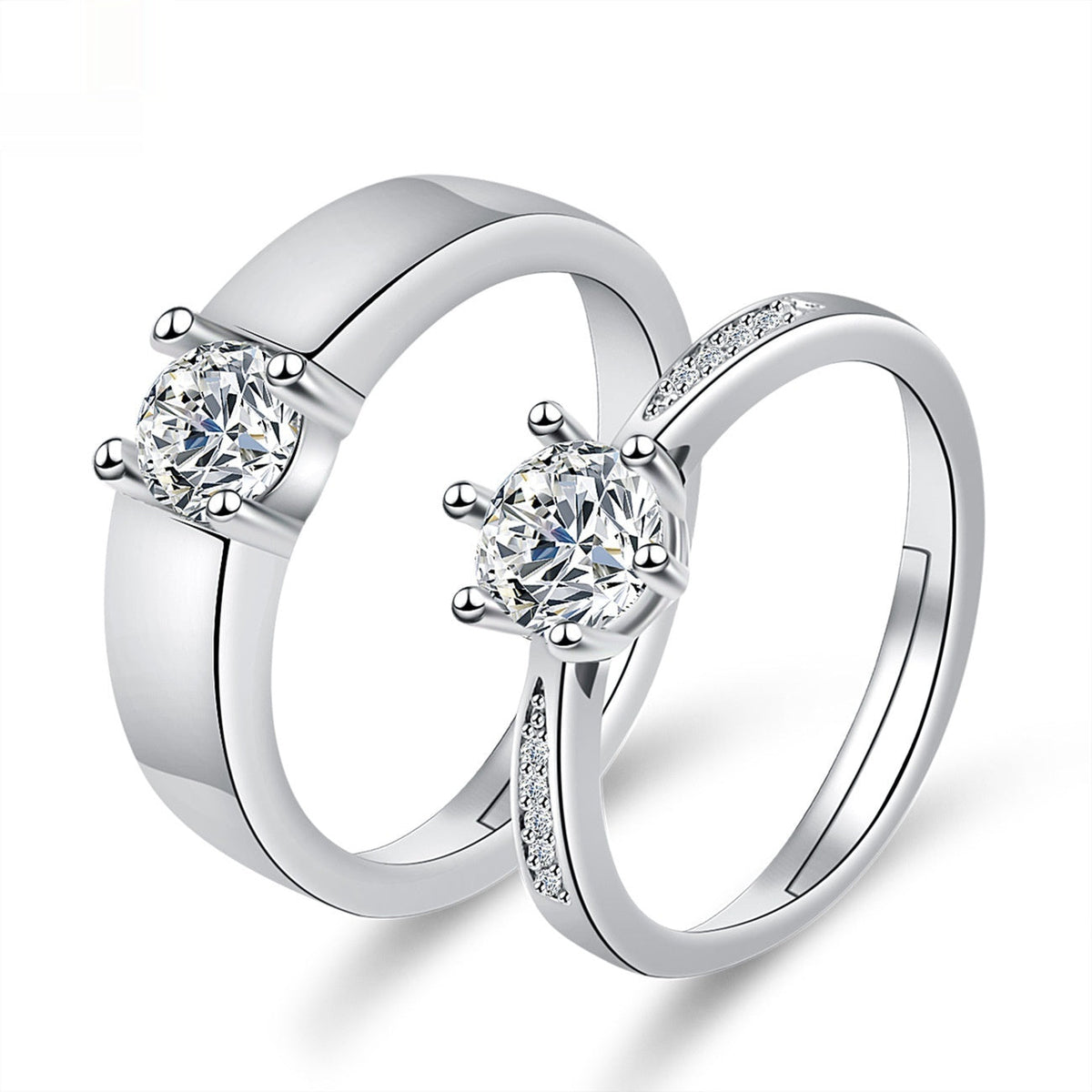 Moissanite Engagement Couple Couple Rings