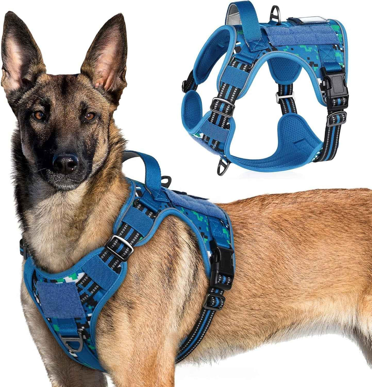 No-Pull Tactical Dog Harness MOLLE Vest with Handle