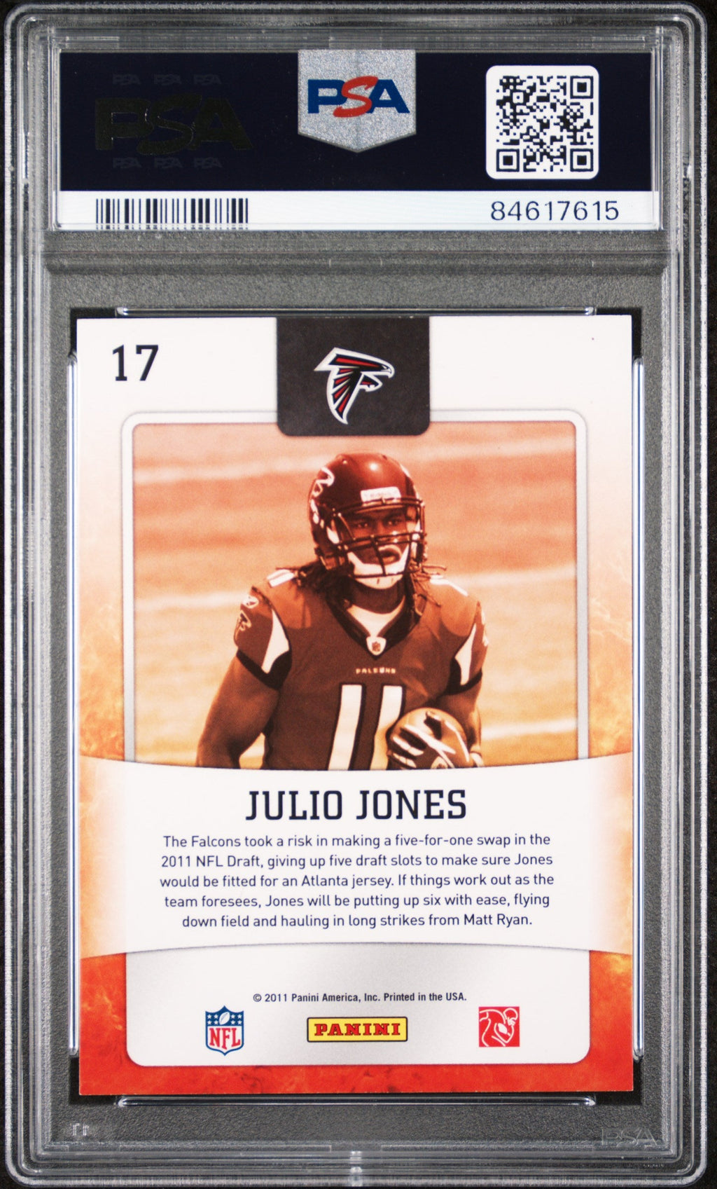 Graded 2011 Panini Score Julio Jones #17 Hot Rookies Rookie RC Football Card PSA 10 Gem Mint