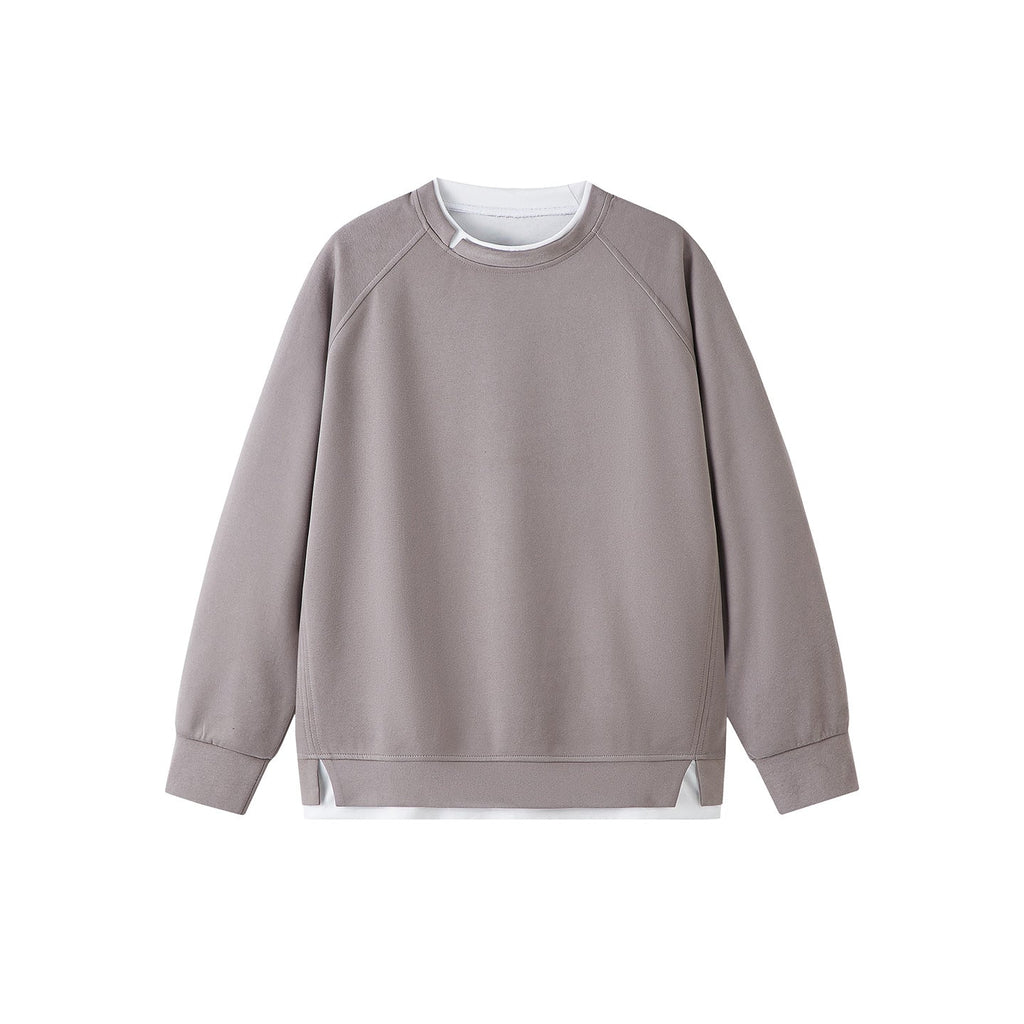 Womens Spliced Crew-neck Pullover Top