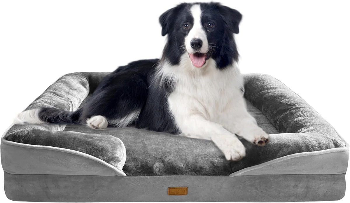 Orthopedic Dog Bed Sofa with Bolster, Washable Cover