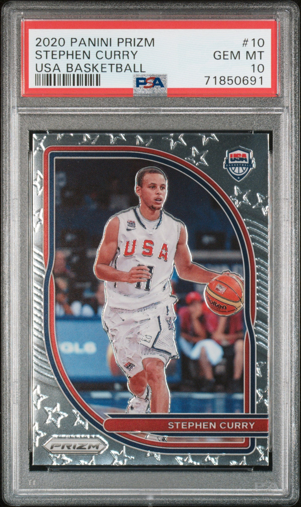 Graded 2020 Panini Prizm Stephen Curry #10 USA Basketball Card PSA 10 Gem Mint