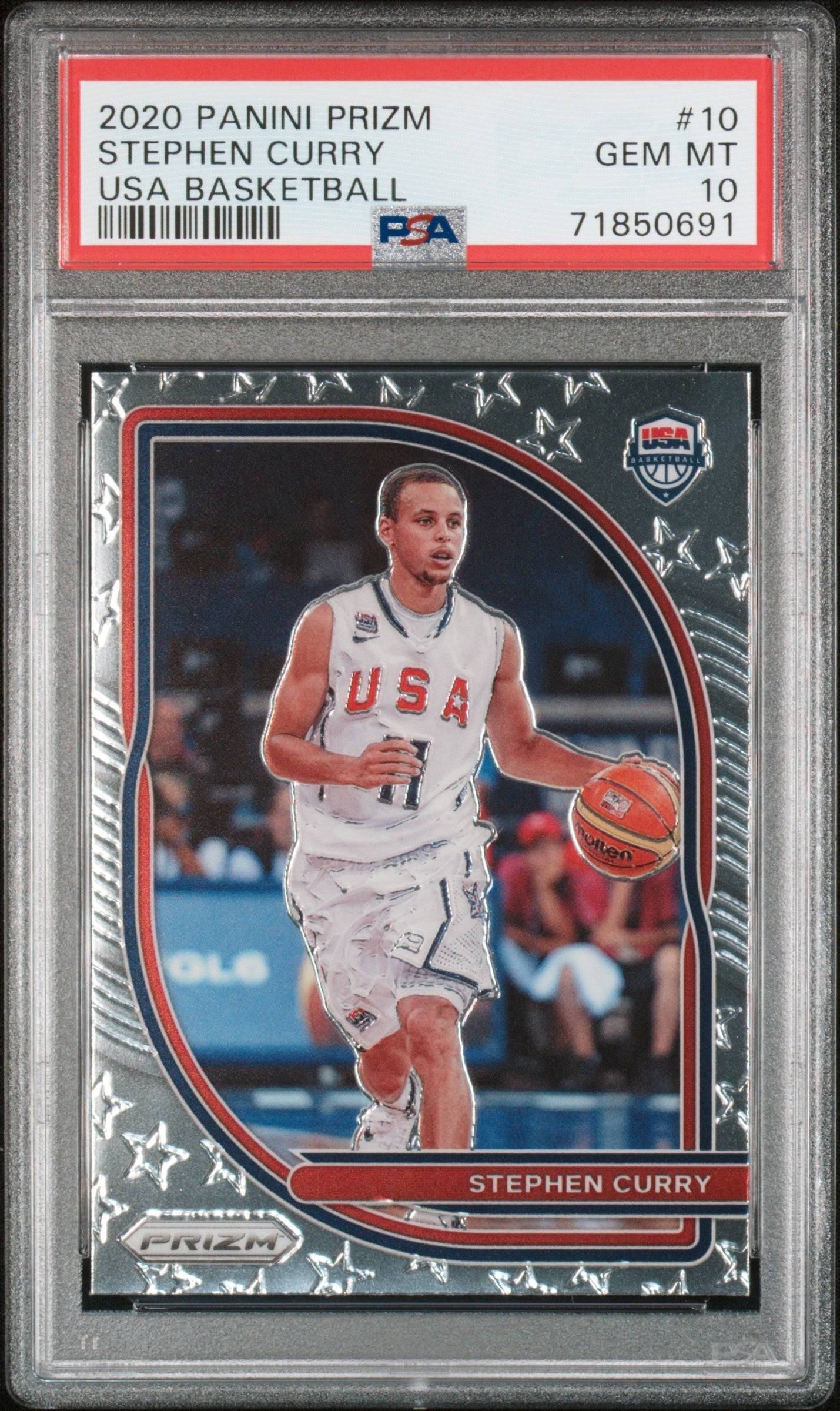 Graded 2020 Panini Prizm Stephen Curry #10 USA Basketball Card PSA 10 Gem Mint