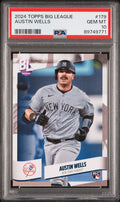 Graded 2024 Topps Big League Austin Wells #179 Rookie RC Baseball Card PSA 10 Gem Mint