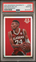 Graded 2022 Topps Bowman University Brandon Miller #09B1 2009 Bowman Rookie RC Basketball Card PSA 10 Gem Mint