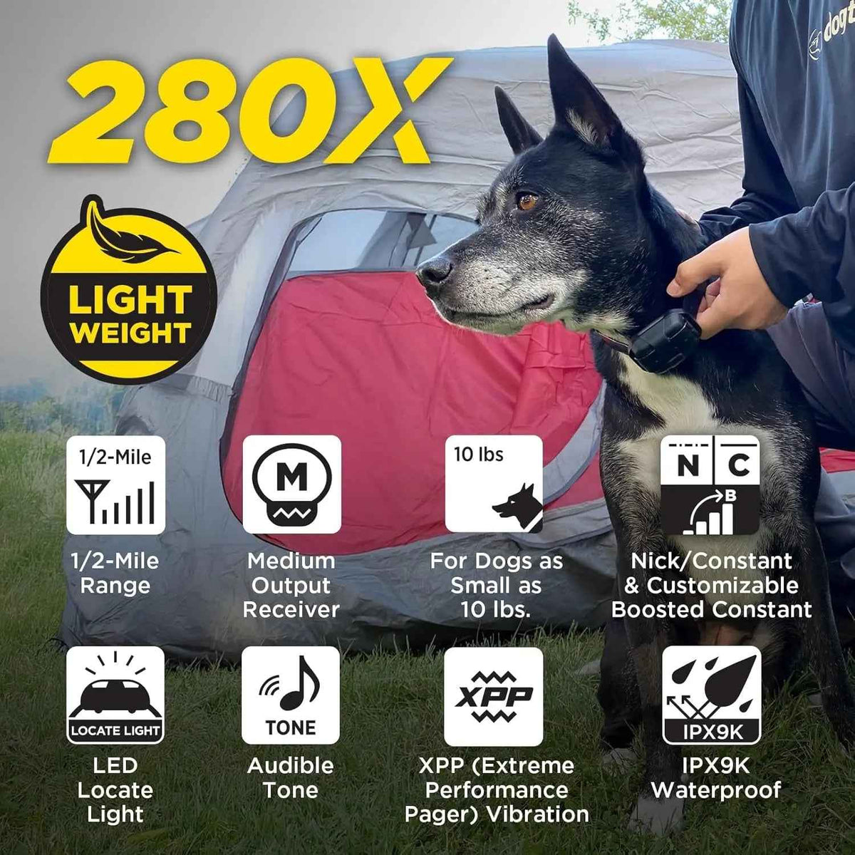 Dogtra 280X Training Collar – 1/2 Mile, Waterproof LED