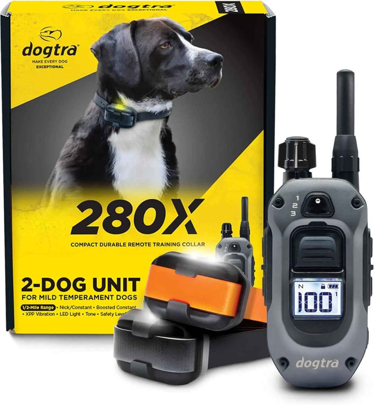 Dogtra 280X Training Collar – 1/2 Mile, Waterproof LED