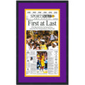 Framed Los Angeles LA Times Lakers First At Last 2000 NBA Finals Champions 14x22 Basketball Newspaper Cover Photo Professionally Matted