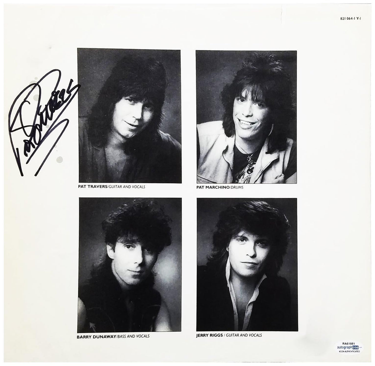 Pat Travers Signed Autographed LP Record Album Sleeve