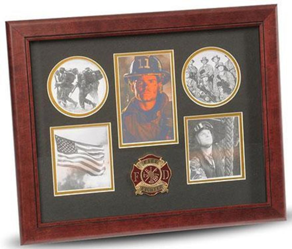 Flag Connections Firefighter Medallion 5-Picture Collage Frame