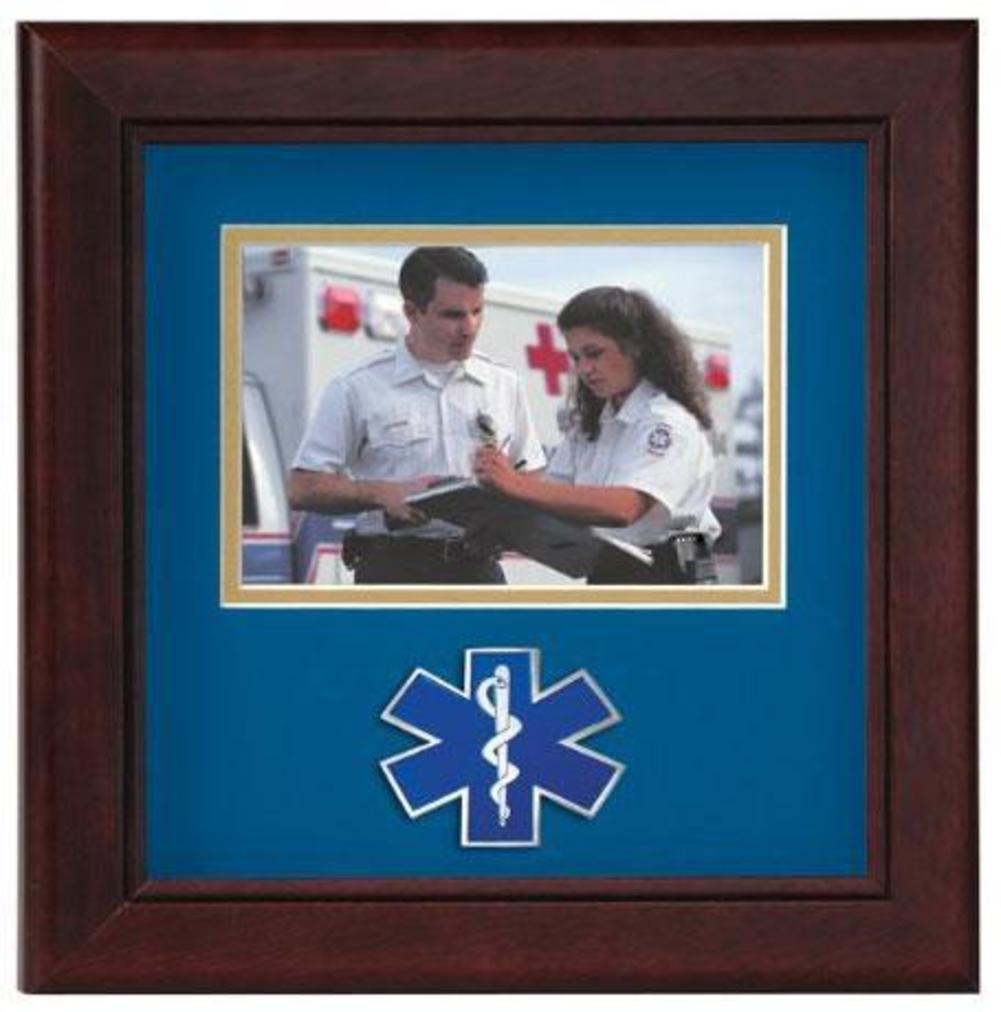 Flag Connections Emergency Medical Services Horizontal Picture Frame.