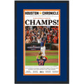 Framed Houston Chronicle Astros Champs! 2022 World Series Champions 17x27 Baseball Newspaper Cover Photo Professionally Matted V3
