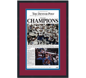 Framed Denver Post Colorado Avalanche 2022 Stanley Cup Champions 14x24 Hockey Newspaper Cover Photo Professionally Matted V1