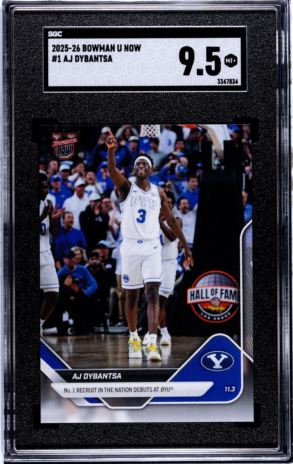 Graded 2025 Topps Bowman U Now AJ Dybantsa #1 Rookie RC Basketball Card SGC 9.5 Mint+