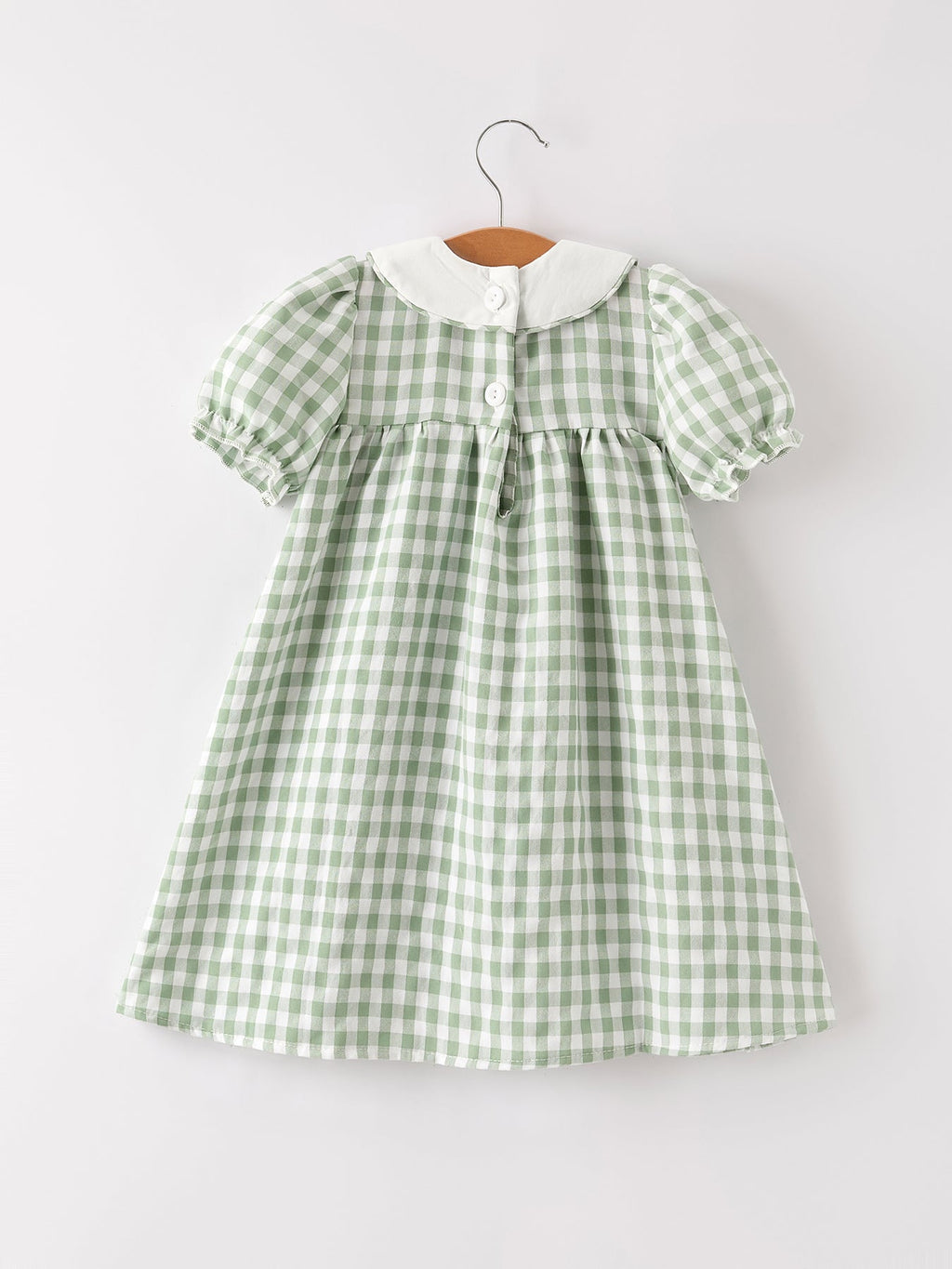 Fall Halloween & Thanksgiving Pumpkin Applique Plaid Green Girls Dress