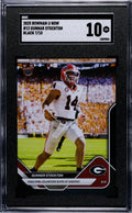 Graded 2025 Topps Bowman U Now Gunner Stockton #12 Black Foil /10 Rookie RC Football Card SGC 10 Gem Mint