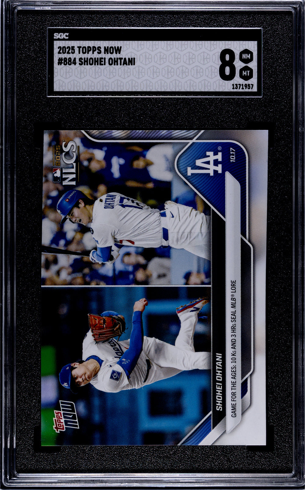 Graded 2025 Topps Now Shohei Ohtani #884 Baseball Card SGC 8 Near Mint
