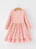 Halloween Thanksgiving Pumpkin Bow Pocket Girls Dress