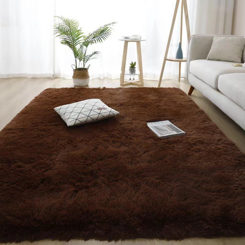 Silk Hair Tie-dyed Carpet Hair Plush Living Room Bedroom And Household