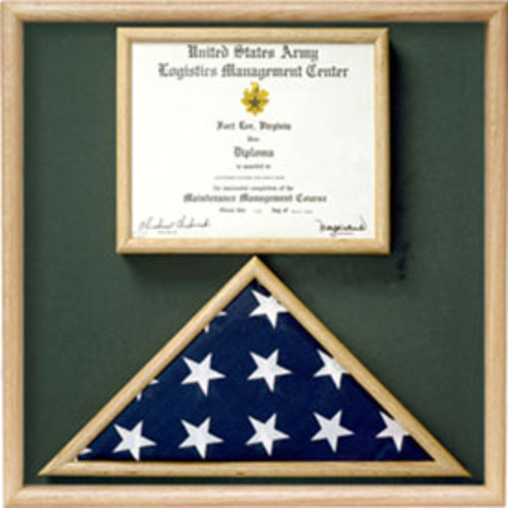 Flag and Certificate Display Case from Original Uniform Fabrics.