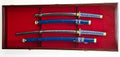 2 Sword Display Case Cabinet Stand Holder Wall Rack Box - Cherry Lockable w/ 98% UV Protection