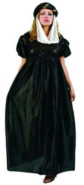 Renaissance Maiden Black Satin Costume Dress Standard Size