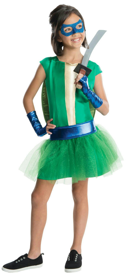Teenage Mutant Ninja Turtles Deluxe Leonardo Tutu Dress Girl Costume Size Large