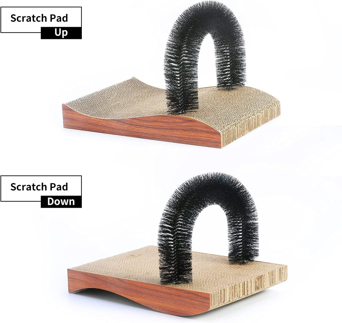 Cat Self Groomer Arch Scratcher & Massager with Scratch Pad