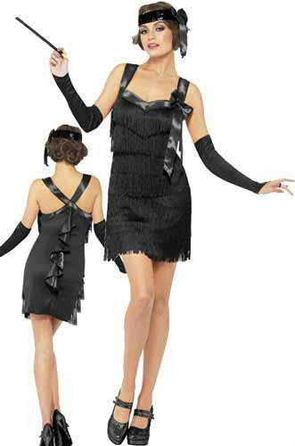 Smiffy's Fever Women's Flapper Foxy Black Costume Size Small 6-8