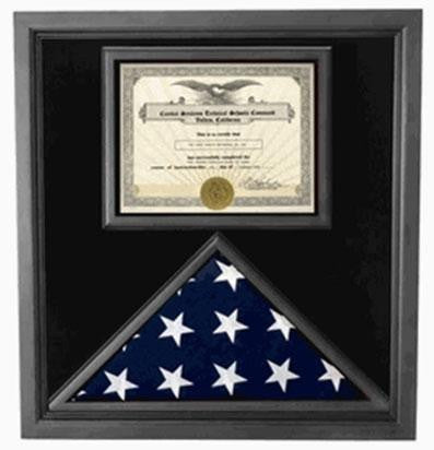Flag Connections Premium USA-Made, Solid wood Flag Document Black Case