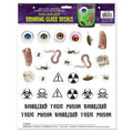 Beistle Drinking Glass Decal Peel 'N Place Bugs Eyeballs Toxic Biohazard