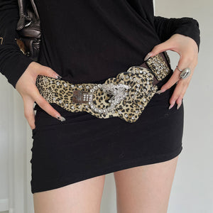Leopard Rhinestone Butterfly