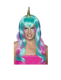 Women's Pink Purple and Pastel Blue Unicorn Fairy Wig