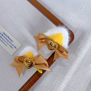 3 Loving Orange Cat Ears