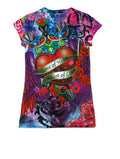 Girls Heart of Love Juniors Sublimation Fashion Shirt Size Small