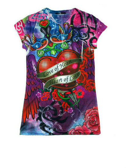 Girls Heart of Love Juniors Sublimation Fashion Shirt Size XL