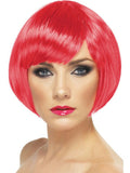 Fuchsia Pink Short Bob Babe Wig with Fringe Bangs