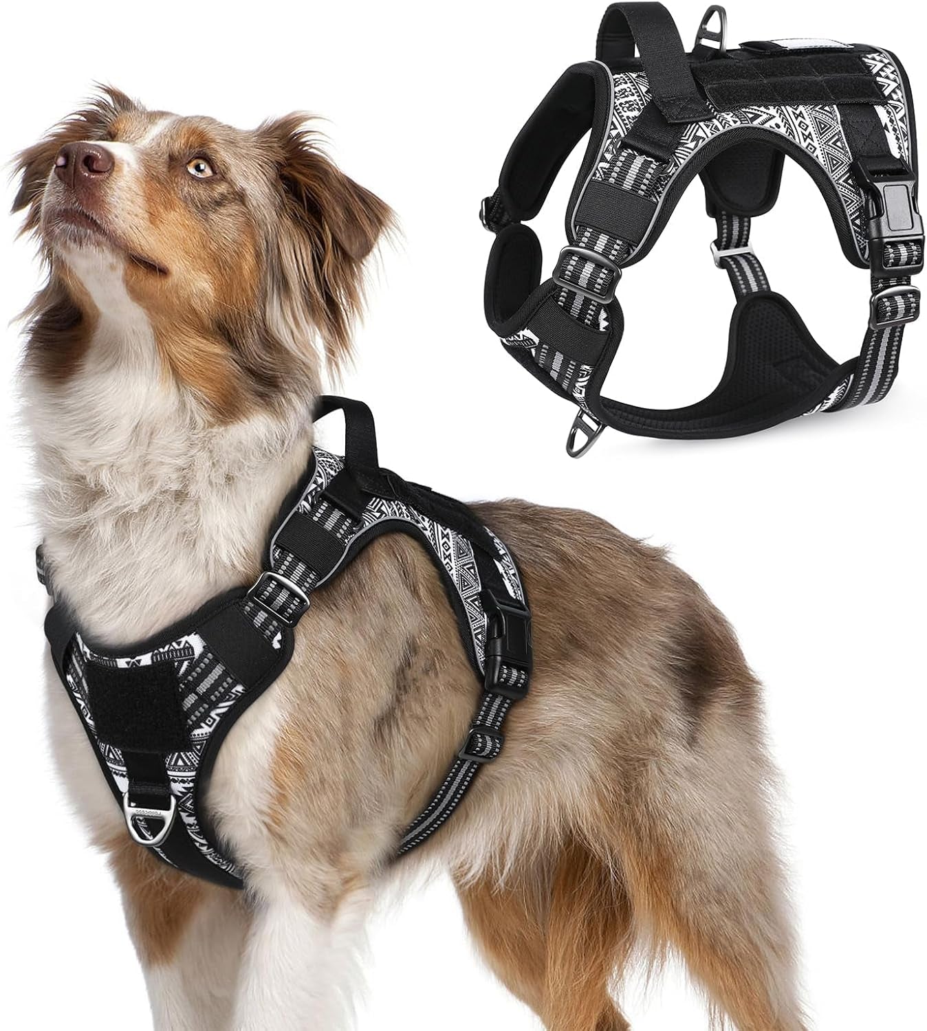 No-Pull Tactical Dog Harness MOLLE Vest for Medium & Large Dogs