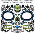Day Of The Dead Male Guy Face Tattoo Set