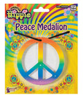 Rainbow Peace Medallion Necklace Hippie Costume Accessory