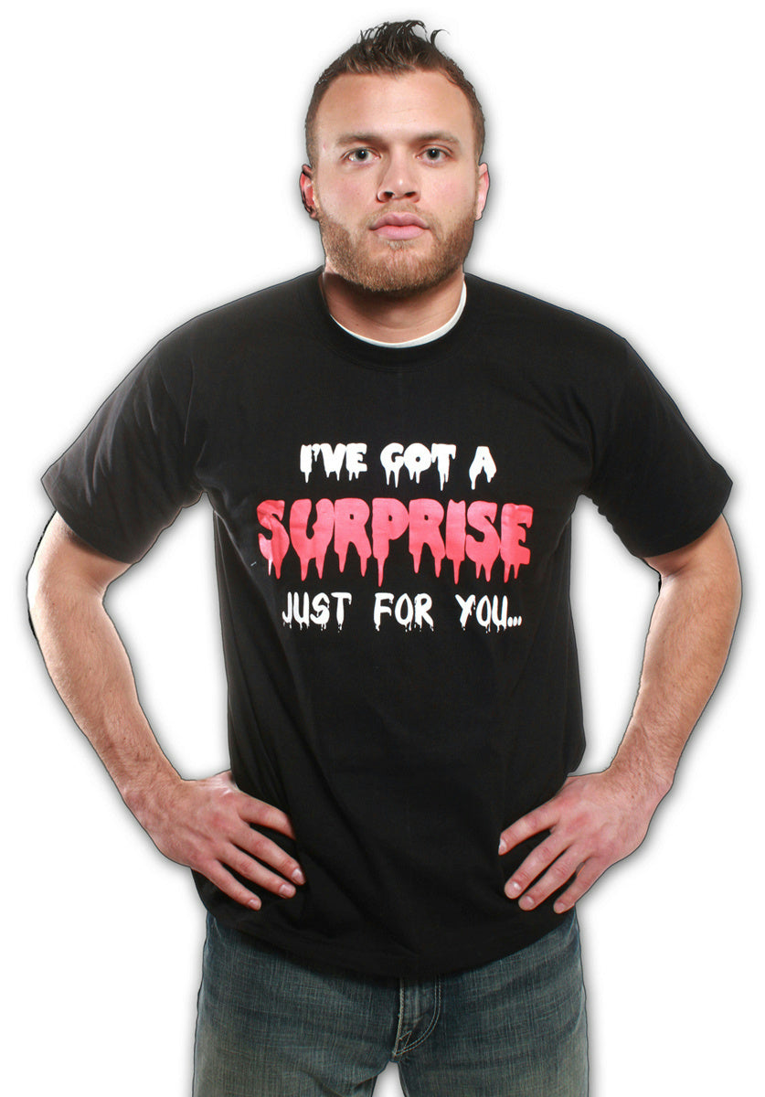 I've Got a Surprise Just For U Flip Up T-Shirt Zombie Funny Scary Costume Large