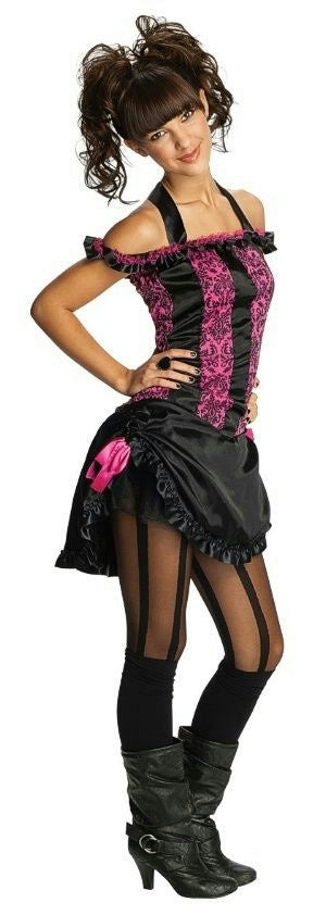 Rubies Costume Co Pink and Black Saloon Girl Tween Costume Size Teen Small 0-2