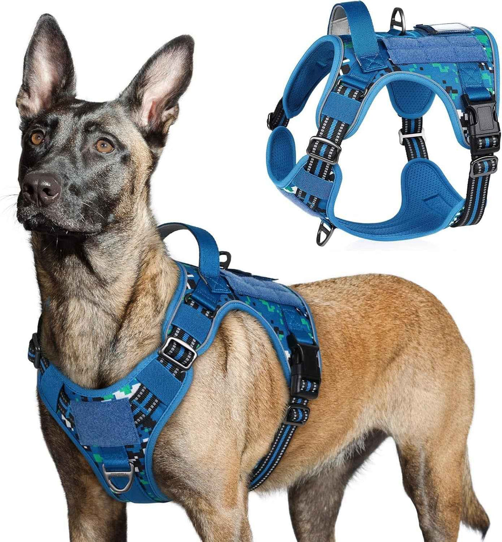 No-Pull Tactical Dog Harness MOLLE Vest with Handle