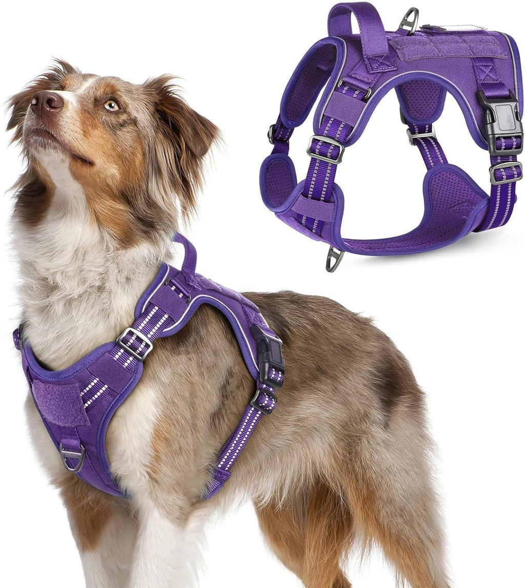 No-Pull Tactical Dog Harness MOLLE Vest for Medium & Large Dogs