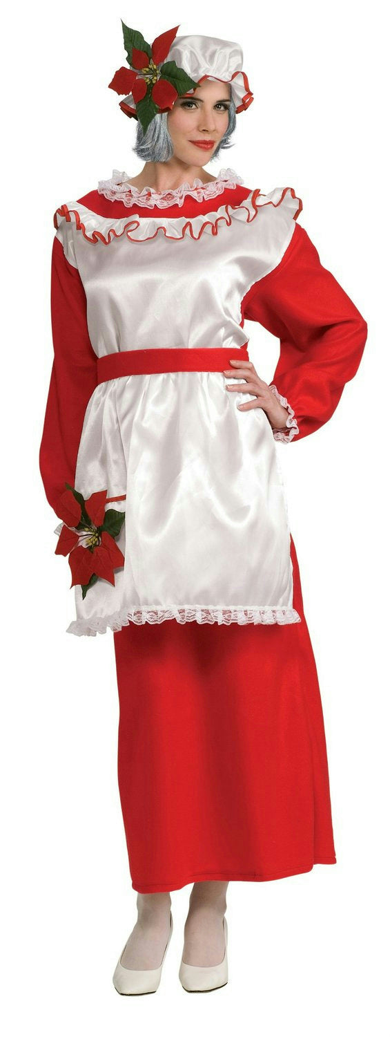 Mrs. Poinsettia Santa Claus Adult Christmas Costume Size Large 14-16